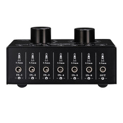 B017 6 Input 1 Output Audio Signal Selection Switcher Output Volume Adjustment Control 3.5mm Interface