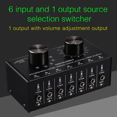 B017 6 Input 1 Output Audio Signal Selection Switcher Output Volume Adjustment Control 3.5mm Interface