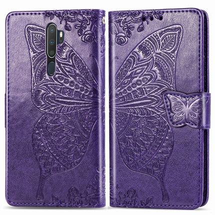 For OPPO A5（2020）/ A9（2020）Butterfly Love Flower Embossed Horizontal Flip Leather Case with Bracket Lanyard Card Slot Wallet, For OPPO A5 (2020)