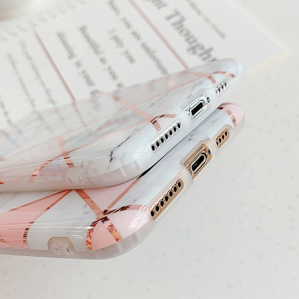 For iPhone 11 Plating Colorful Geometric Pattern Mosaic Marble TPU Mobile Phone Case, For iPhone 11