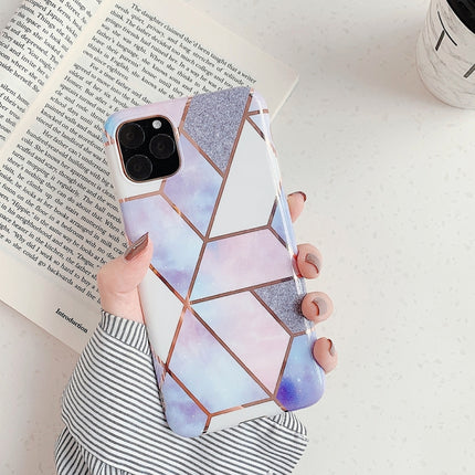 For iPhone 11 Plating Colorful Geometric Pattern Mosaic Marble TPU Mobile Phone Case, For iPhone 11
