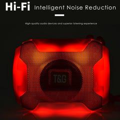 T&amp;G TG162 Altavoz estéreo portátil con Bluetooth y LED, minialtavoz inalámbrico con subwoofer