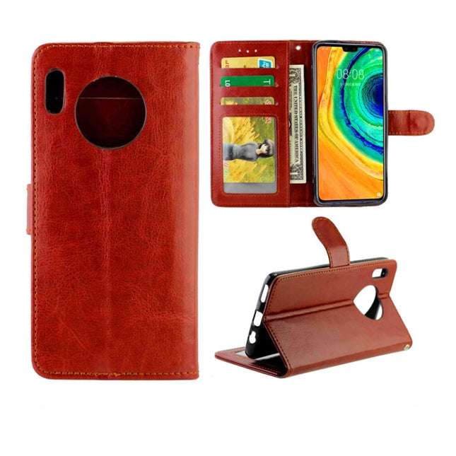 Crazy Horse Texture Horizontal Flip Leather Case with Holder & Card Slots & Wallet & Photo Frame, For Huawei Mate 30