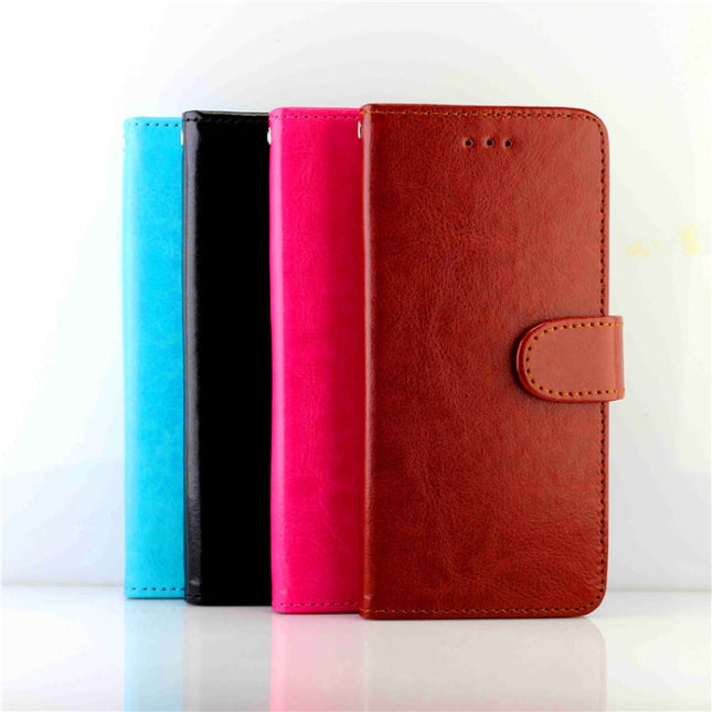 Crazy Horse Texture Horizontal Flip Leather Case with Holder & Card Slots & Wallet & Photo Frame, For LG Q60 / K50