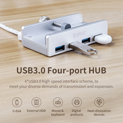 Concentrador de tipo clip USB 3.0 de 4 puertos de aleación de aluminio ORICO MH4PU-P, MH4PU-P (negro), MH4PU-P (plateado)