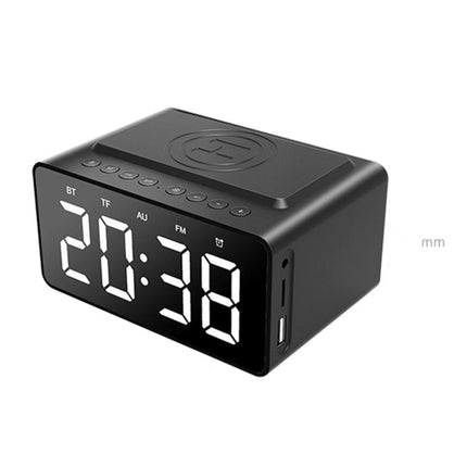 Altavoz Bluetooth de carga inalámbrica AEC BT508, reloj despertador LED, banco de energía, altavoz tres en uno