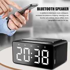 AEC BT508 Wireless Charging Bluetooth Speaker LED Alarm Clock Power Bank Three-In-One Speaker