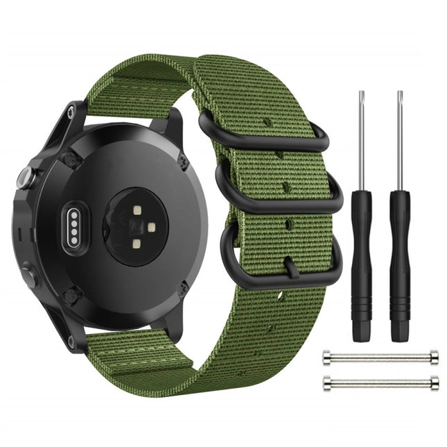 For Garmin Fenix 3 / 5X Universal 26MM Three-ring Nylon Watchband