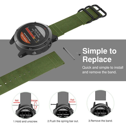 For Jiamin Fenix5, 22MM Three-ring Nylon Watchband