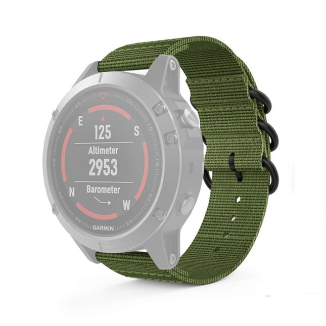 For Garmin Fenix 5S 20mm Three-ring Nylon Watchband