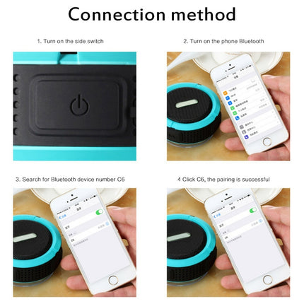 C6a Outdoor Chuck Wireless Bluetooth Car Speaker Suction Cup Speaker, Support TF Card