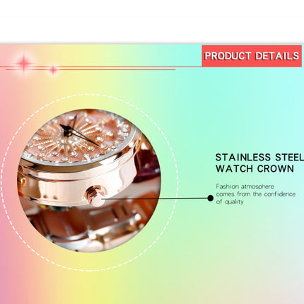 SANDA 1017 Lady Watch All Over The Sky Star 360 Degree Rotating Watch Diamond Steel Band Women Watch