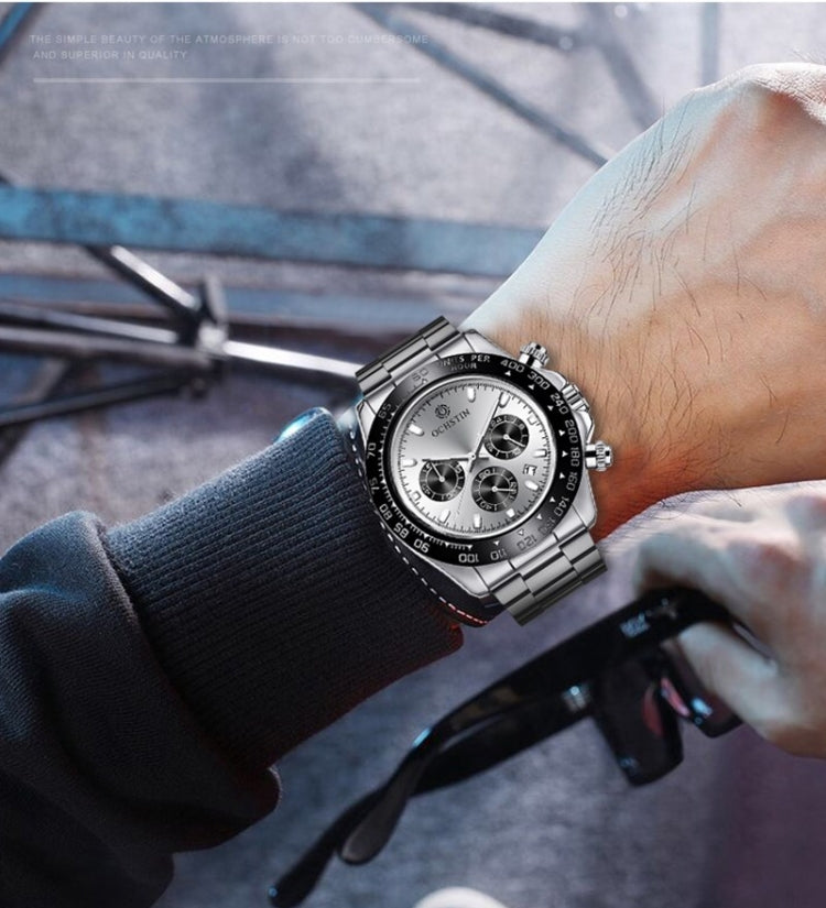OCHSTIN Augusten 6103B Multi Function Quartz Watch Sports luminous Waterproof Watch Calendar Steel Band Men  Watch