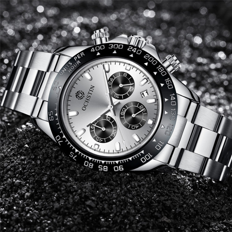 OCHSTIN Augusten 6103B Multi Function Quartz Watch Sports luminous Waterproof Watch Calendar Steel Band Men  Watch