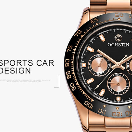 OCHSTIN Augusten 6103B Multi Function Quartz Watch Sports luminous Waterproof Watch Calendar Steel Band Men  Watch