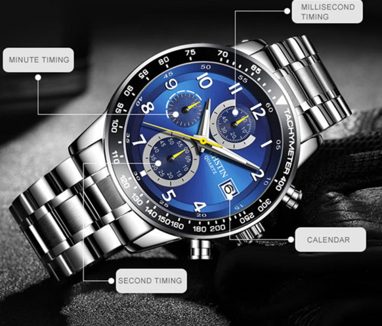 OCHSTIN   6112 Men Multi  Function Watch Fashion Sports Business Calendar Luminous Men Watch Quartz Watch Steel Watch
