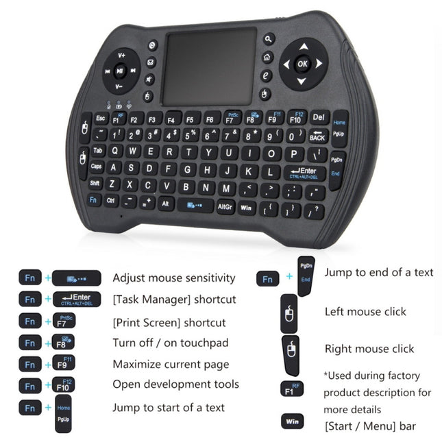 MT10 Fly Air Mouse 2.4GHz Mini Wireless Keyboard Multifunction Keyboard Fly Air Mouse