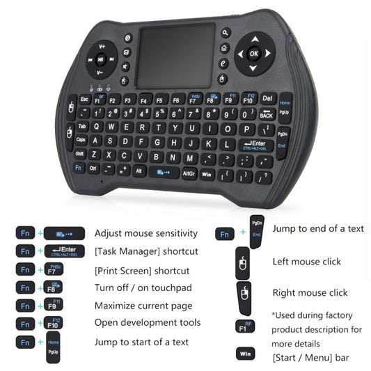 MT10 Fly Air Mouse 2.4GHz Mini teclado inalámbrico Teclado multifunción Fly Air Mouse