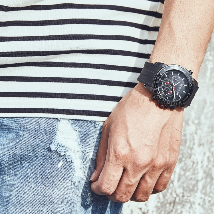 OCHSTIN 6125A Multi Function Chronograph Men  Sports Silicone Quartz Waterproof Men  Watch