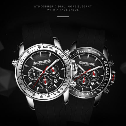 OCHSTIN 6125A Multi Function Chronograph Men  Sports Silicone Quartz Waterproof Men  Watch