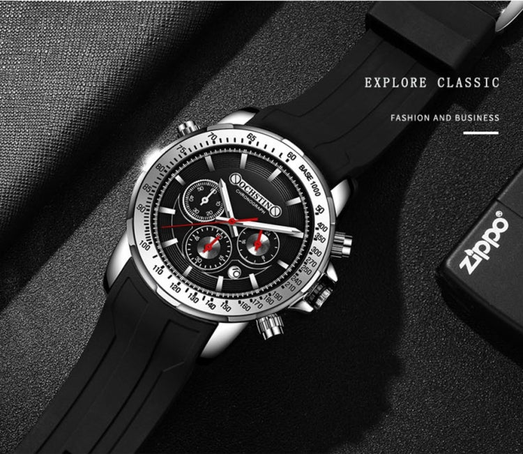OCHSTIN 6125A Multi Function Chronograph Men  Sports Silicone Quartz Waterproof Men  Watch