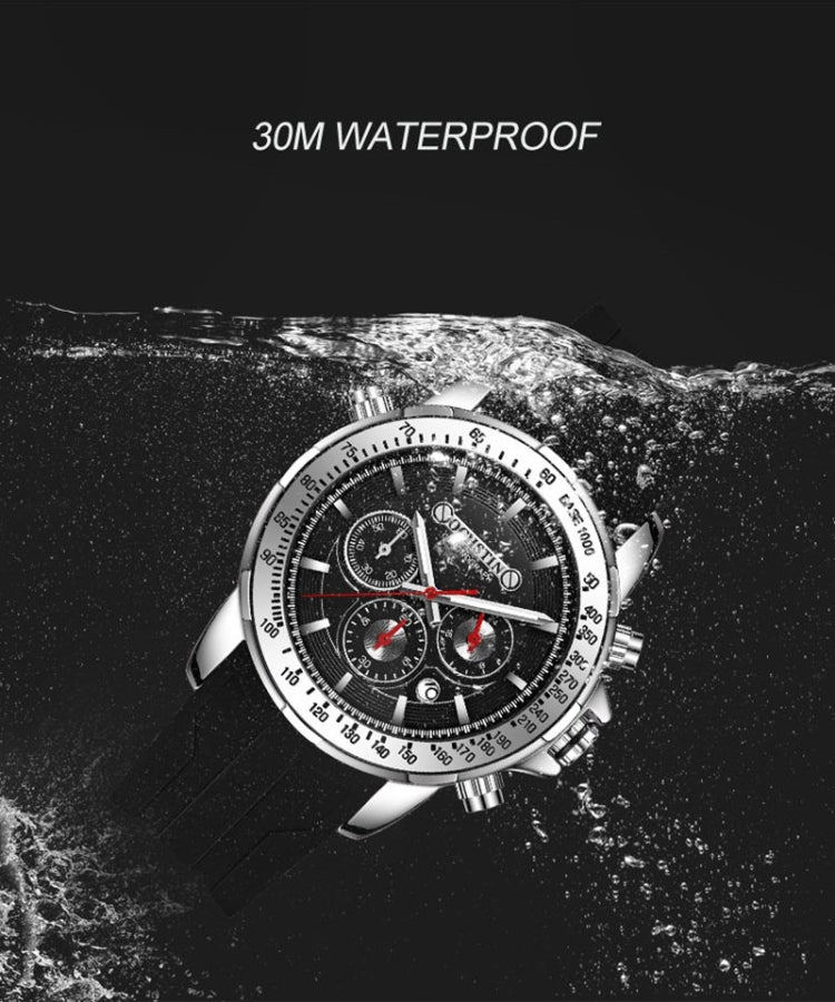 OCHSTIN 6125A Multi Function Chronograph Men  Sports Silicone Quartz Waterproof Men  Watch