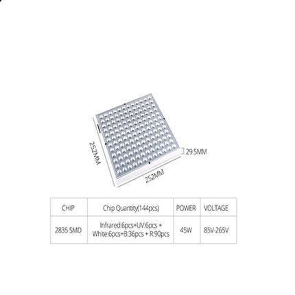 45W 144LEDs Full Spectrum Plant Lighting Fitolampy For Plants Flowers Seedling Cultivation Growing Lamps LED Grow Light AC85-265V, US, EU, AU, UK