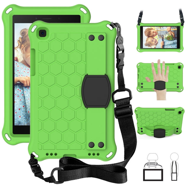 For  Galaxy Tab A8.0 T290 / T295（2019） Honeycomb Design EVA + PC Four Corner Anti Falling Flat Protective Shell With Straps, For Galaxy Tab A8.0 (2019) T290/T295