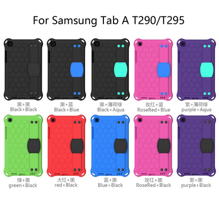For  Galaxy Tab A8.0 T290 / T295（2019） Honeycomb Design EVA + PC Four Corner Anti Falling Flat Protective Shell With Straps, For Galaxy Tab A8.0 (2019) T290/T295