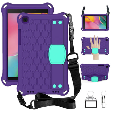 For  Galaxy Tab A8.0 T290 / T295（2019） Honeycomb Design EVA + PC Four Corner Anti Falling Flat Protective Shell With Straps, For Galaxy Tab A8.0 (2019) T290/T295
