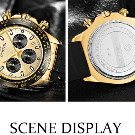 OCHSTIN 6103 Multi Function Quartz Watch Silicone Watch Band Sports Luminous Waterproof Watch
