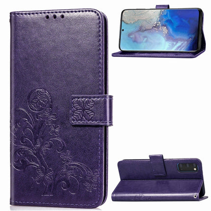 Lucky Clover Pressed Flowers Pattern Leather Case with Holder & Card Slots & Wallet & Hand Strap, For Galaxy S20+, For Galaxy S20 Ultra, For Galaxy S20, For Galaxy A71, For Galaxy S10 Lite / A91 / M80s, For Galaxy Note10 Lite/A81/M60s                  ...