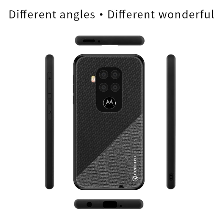 PINWUYO Rong Series  Shockproof PC + TPU+ Chemical Fiber Cloth Protective Cover, For Motorola One Zoom / One Pro, For  Motorola Moto E6 Plus, For  Motorola Moto E6 Play