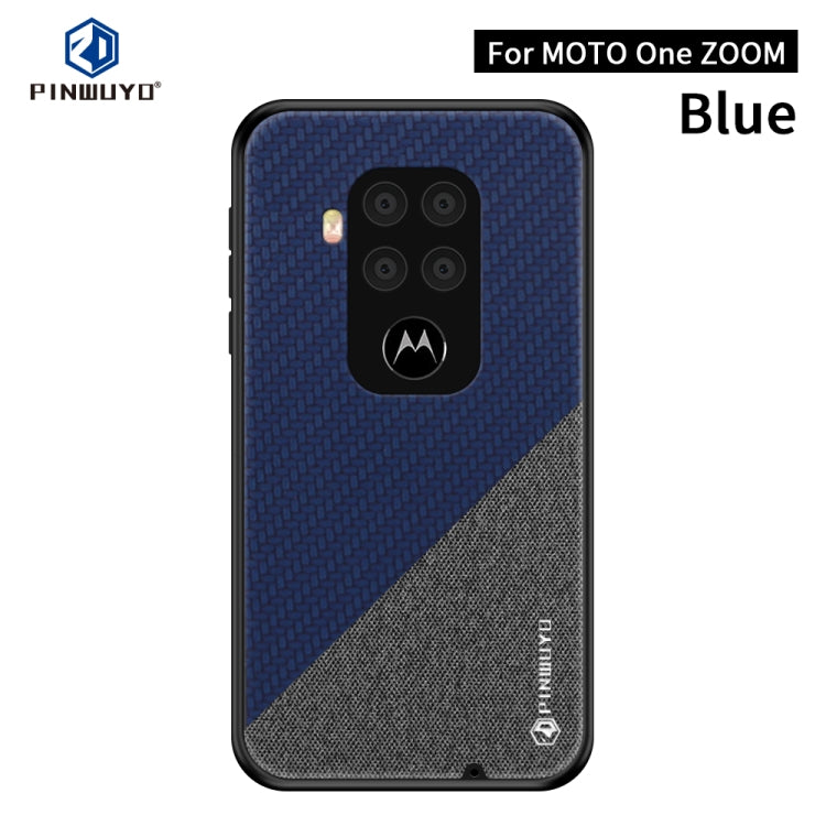 PINWUYO Rong Series  Shockproof PC + TPU+ Chemical Fiber Cloth Protective Cover, For Motorola One Zoom / One Pro, For  Motorola Moto E6 Plus, For  Motorola Moto E6 Play