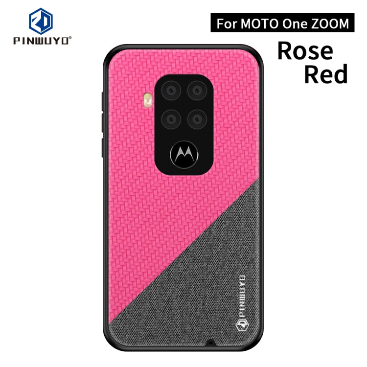PINWUYO Rong Series  Shockproof PC + TPU+ Chemical Fiber Cloth Protective Cover, For Motorola One Zoom / One Pro, For  Motorola Moto E6 Plus, For  Motorola Moto E6 Play
