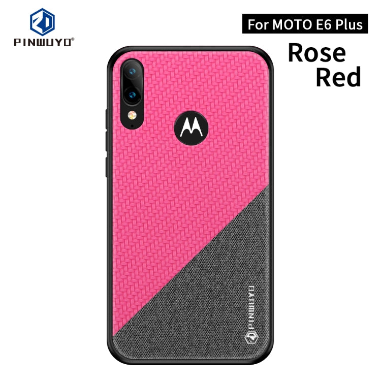 PINWUYO Rong Series  Shockproof PC + TPU+ Chemical Fiber Cloth Protective Cover, For Motorola One Zoom / One Pro, For  Motorola Moto E6 Plus, For  Motorola Moto E6 Play