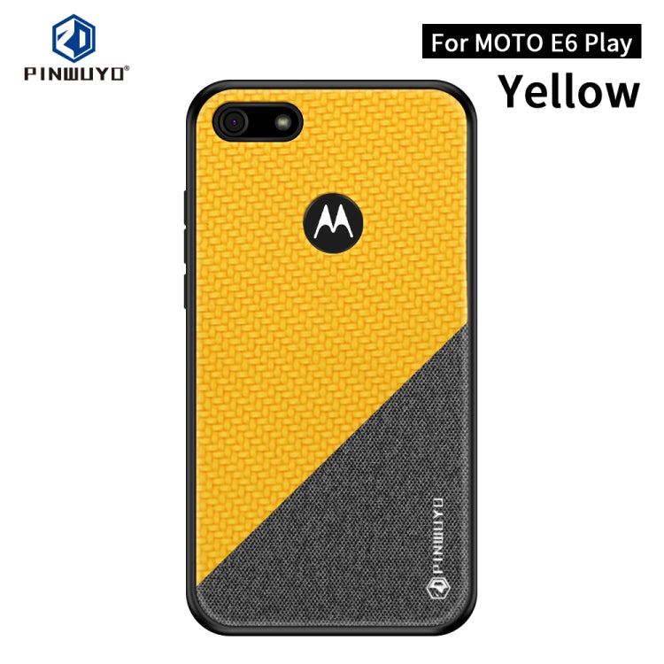 PINWUYO Rong Series  Shockproof PC + TPU+ Chemical Fiber Cloth Protective Cover, For Motorola One Zoom / One Pro, For  Motorola Moto E6 Plus, For  Motorola Moto E6 Play