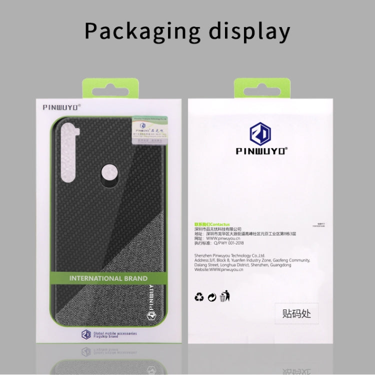 PINWUYO Rong Series  Shockproof PC + TPU+ Chemical Fiber Cloth Protective Cover, For Xiaomi RedMi Note8T, For Xiaomi CC9 Pro / Note10, For MOTO G8 Plus, For MOTO G8 Play / One macro