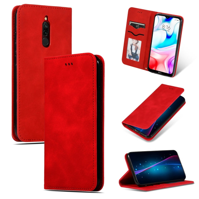 Retro Skin Feel Business Magnetic Horizontal Flip Leather Case, For Xiaomi Redmi 8, For Xiaomi Redmi 8A