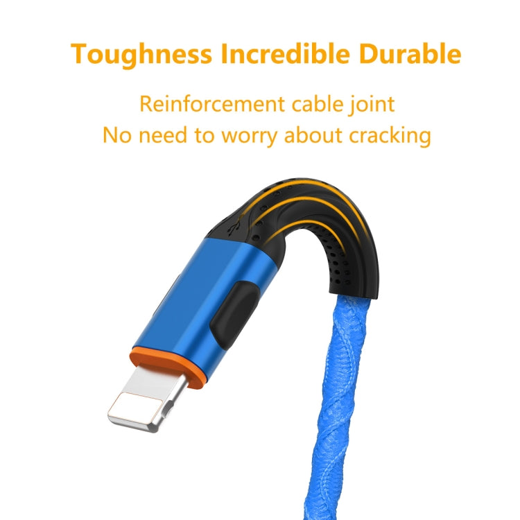 ENKAY ENK-CB203 Cloth Weaving Thread USB to 8 Pin Data Transfer Charging Cable, 8 Pin