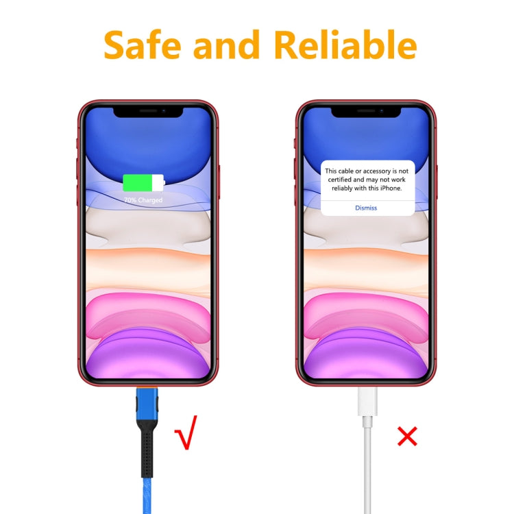 ENKAY ENK-CB203 Cloth Weaving Thread USB to 8 Pin Data Transfer Charging Cable, 8 Pin