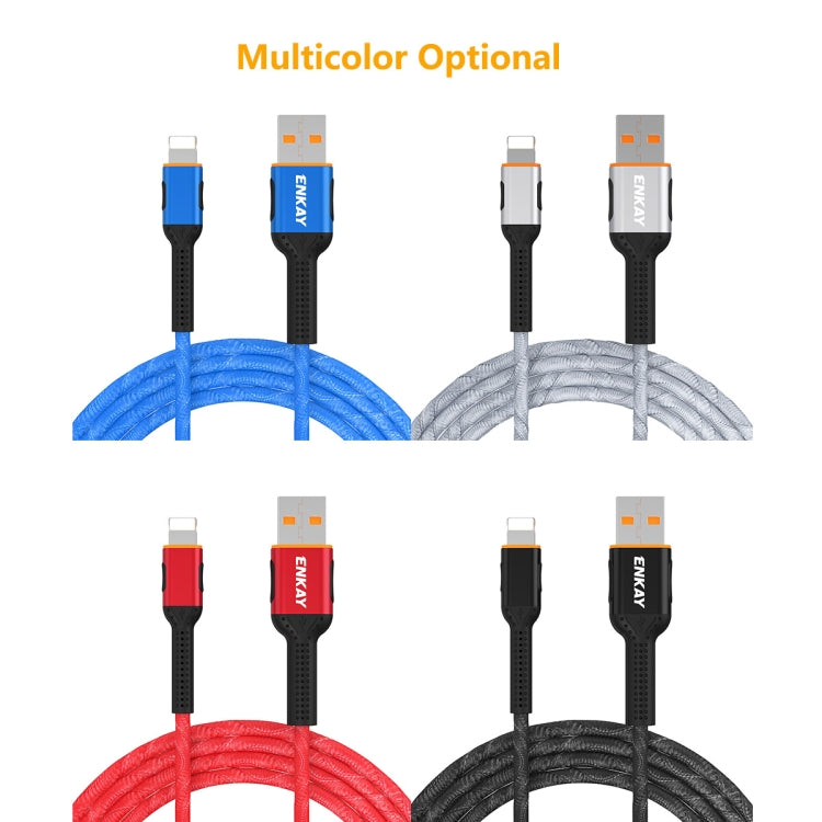 ENKAY ENK-CB203 Cloth Weaving Thread USB to 8 Pin Data Transfer Charging Cable, 8 Pin