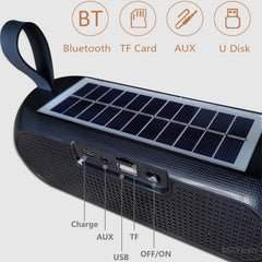 T&G TG182 Portable Column Wireless Stereo Music Box Solar Power waterproof USB AUX FM radio super bass