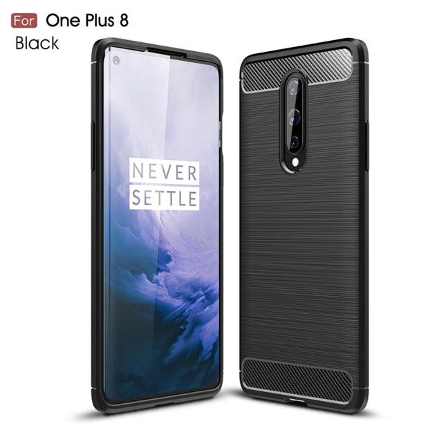 For OnePlus 8 Brushed Texture Carbon Fiber Shockproof TPU Case, For OnePlus 8