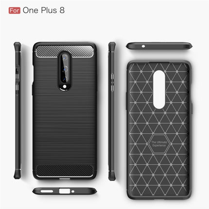 For OnePlus 8 Brushed Texture Carbon Fiber Shockproof TPU Case, For OnePlus 8