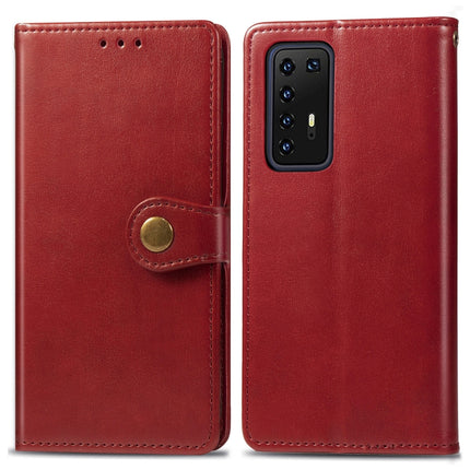For Huawei P40 Pro Retro Solid Color Leather Buckle Phone Case with Lanyard & Photo Frame & Card Slot & Wallet & Stand Function, For Huawei P40 Pro