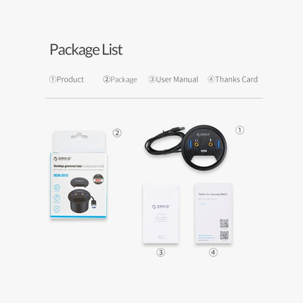 Concentrador multifunción con toma de corriente para escritorio ORICO DESK-2U1C