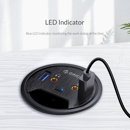 Concentrador multifunción con toma de corriente para escritorio ORICO DESK-2U1C