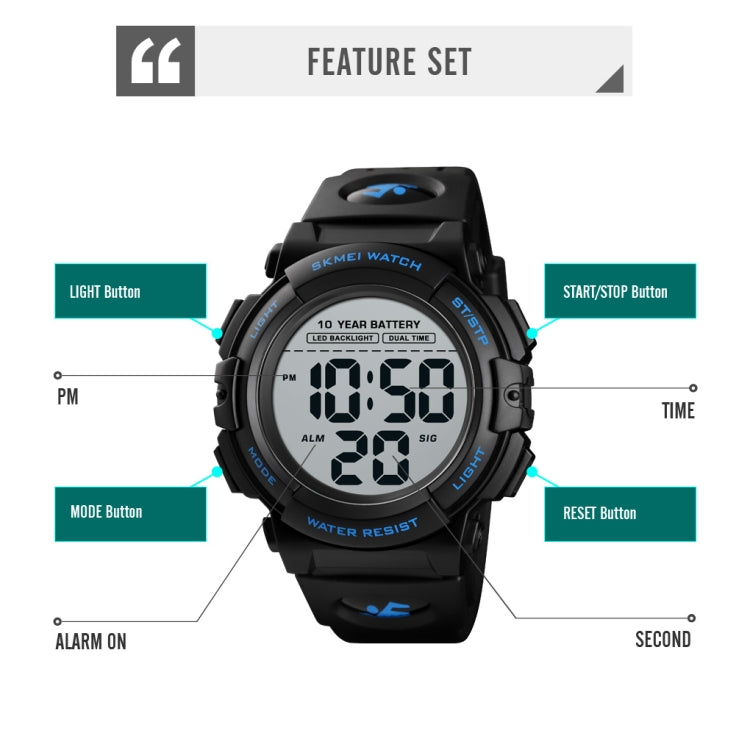 Skmei 1562 Multi Function Outdoor Sports Waterproof Student Electronic Watch Ten Year Battery Mens Watch