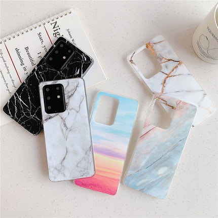 For Huawei P40 TPU Smooth Marbled IMD Mobile Phone Case, White F6, Blue F7, Rainbor F16, Gold F23, Black F30